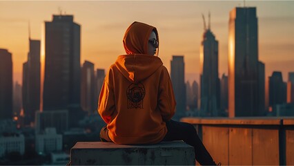 Urban Serenity: A Stylish Perspective at Sunset