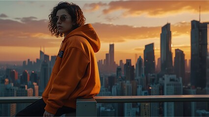 Urban Serenity: A Stylish Perspective at Sunset