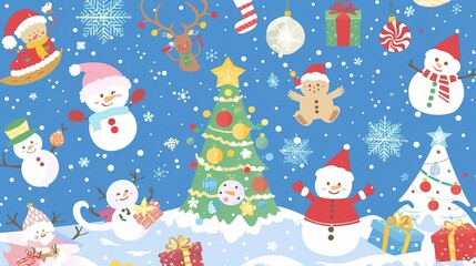 Christmas Background Material Illustration - A Festive and Artistic Depiction for the Holiday Season. The Richly Colored and Detailed Illustration of the Christmas Background