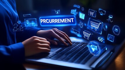 Procurement management and supply chain concept. Procurement icons related to logistics, supply chain, and inventory management. procurement in ensuring efficient business operations. delivery service