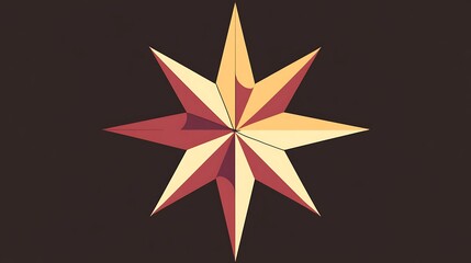 Abstract Geometric Eight Pointed Star Design