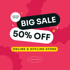 Big sale, clearance sale 50% off design template