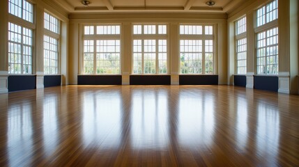 Obraz premium Spacious Empty Room with Large Windows and Natural Light