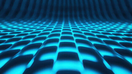 Obraz premium Abstract blue wave pattern with grid texture in a digital environment for modern technology concepts and futuristic design uses