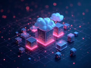 Cloud computing transferring data to server cubes on motherboard