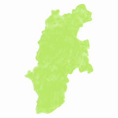 長野　地図　水彩　緑　アイコン