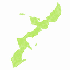 沖縄　地図　水彩　緑　アイコン