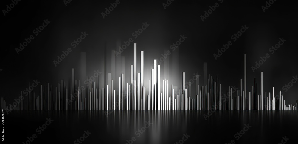 Aufkleber abstract representation of sound waves in a monochromatic design.