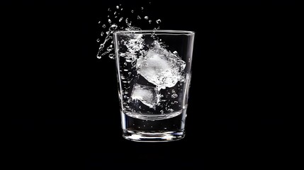 44. A crystal-clear highball glass falling from a great height, ice visibly melting and trailing behind