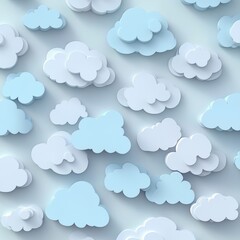 Fototapeta premium Abstract Pastel Blue Cloudscape Background Design