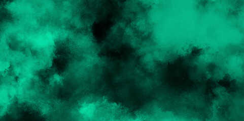 abstract cloud and vapor texture background. Black and Green smoke aquarelle smudge illustration smooth grungy smokey light green colors ink glow. green color powder explosion	
