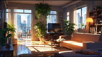 Cozy Anime-Inspired Living Room Design
