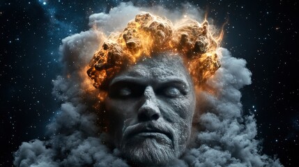 Cosmic Consciousness Man's Mind Exploding with Celestial Energy