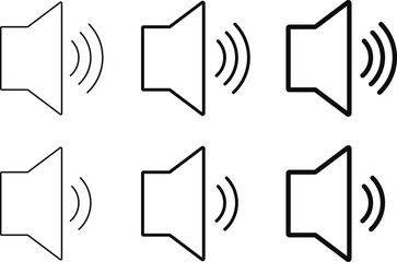  speaker icon set. Volume icon. noise icon symbol. sound icons