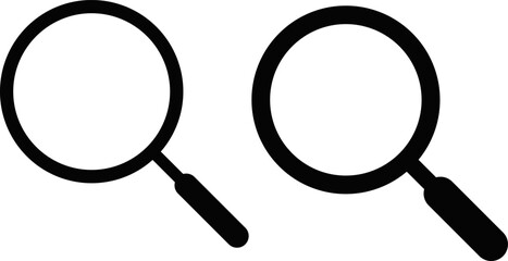 magnifying glass icon set. Search icons. Pixel perfect icon symbol. Zoom In, Zoom Out
