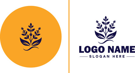 Herbal Medicine icon Herbal remedy Phytotherapy Botanical medicine flat logo sign symbol editable vector