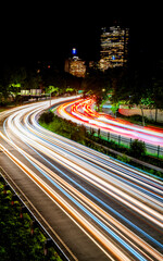 traffic at night in Boston MA