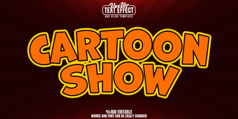 Cartoon editable text effect, customizable comic and animated 3d font style