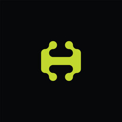 Abstract technology logotype letter H