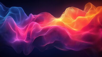 Fototapeta premium Abstract waves of vibrant colors flowing in a digital space.
