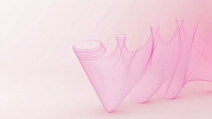 A flowing pink mesh design creating a soft, abstract wave effect.