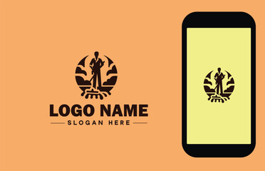 Janitorial Services icon Cleaning services Custodial services Commercial cleaning flat logo sign symbol editable vector