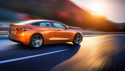 Fototapeta premium Fast car. Abstract photo of speed blur car on motion blur background.