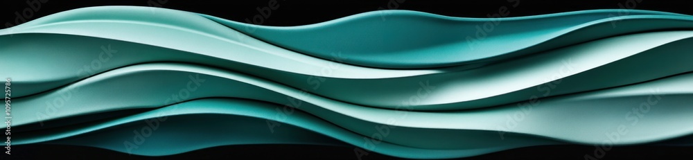 Poster Abstract waves in shades of teal create a dynamic, fluid visual effect.