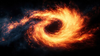 A swirling, fiery vortex resembling a cosmic phenomenon.
