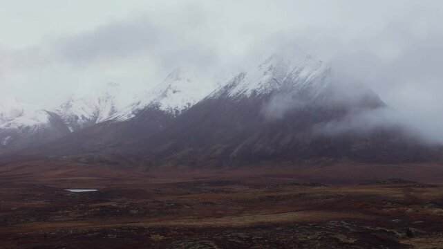 Snow-capped Mountains Near Dempster Highway, Yukon, Canada - Aerial Drone Shot