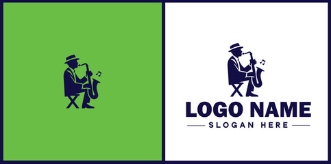 Jazz Club icon Jazz lounge Jazz bar Jazz venue flat logo sign symbol editable vector