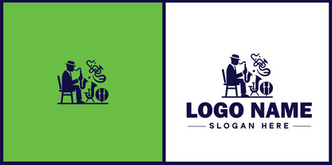Jazz Club icon Jazz lounge Jazz bar Jazz venue flat logo sign symbol editable vector