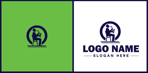 Jazz Club icon Jazz lounge Jazz bar Jazz venue flat logo sign symbol editable vector