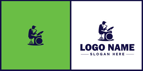 Jazz Club icon Jazz lounge Jazz bar Jazz venue flat logo sign symbol editable vector