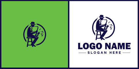 Jazz Club icon Jazz lounge Jazz bar Jazz venue flat logo sign symbol editable vector