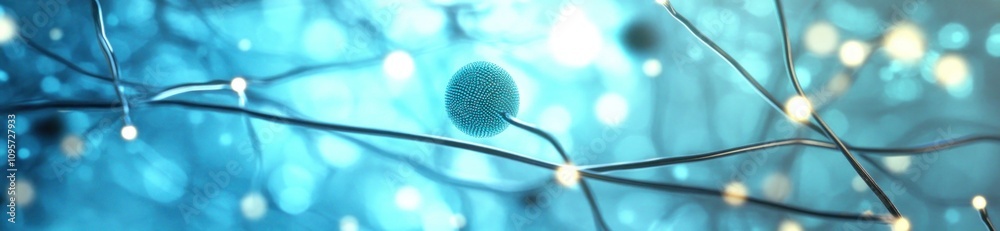 Poster Abstract representation of neural connections with glowing elements.