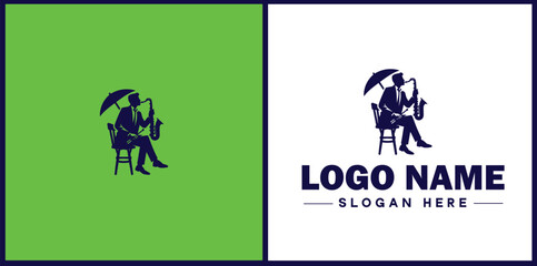 Jazz Club icon Jazz lounge Jazz bar Jazz venue flat logo sign symbol editable vector