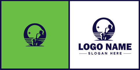 Jazz Club icon Jazz lounge Jazz bar Jazz venue flat logo sign symbol editable vector