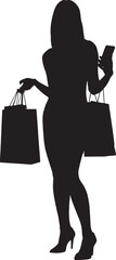 Vector Silhouette Collection: Clean and Bold Designs Woman doing shopping portraits collection