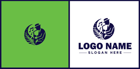 Jazz Club icon Jazz lounge Jazz bar Jazz venue flat logo sign symbol editable vector © sahadul