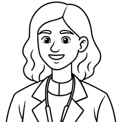 female doctor cartoon style illustration