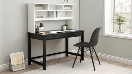 Modern minimalist home office workspace setup