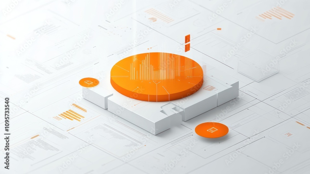 Aufkleber A digital representation of data visualization with graphs and charts on a modern platform.