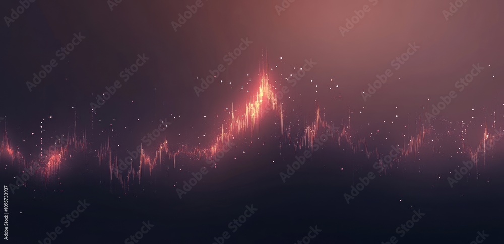 Aufkleber Abstract visualization of sound waves with a gradient background.