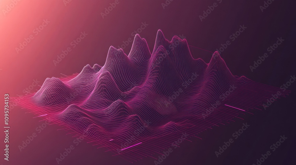 Poster Abstract 3D waveform visualization in vibrant colors.