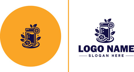 juicing Company icon Juice bar Juice shop Cold-pressed juice company flat logo sign symbol editable vector