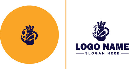 juicing Company icon Juice bar Juice shop Cold-pressed juice company flat logo sign symbol editable vector