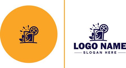 juicing Company icon Juice bar Juice shop Cold-pressed juice company flat logo sign symbol editable vector