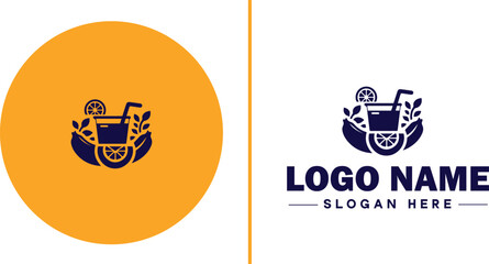 juicing Company icon Juice bar Juice shop Cold-pressed juice company flat logo sign symbol editable vector