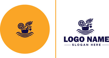 juicing Company icon Juice bar Juice shop Cold-pressed juice company flat logo sign symbol editable vector